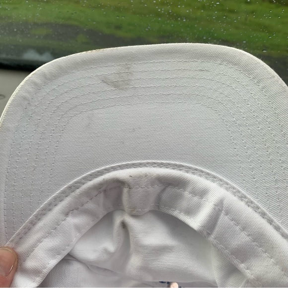 Champion bright white blue writing baseball cap adjustable silver clasp back - Picture 8 of 11